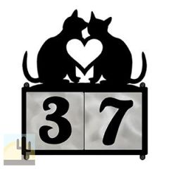 609202 - XL Two Cats in Love Design 2-Digit Horizontal 6in Tile Outdoor House Numbers