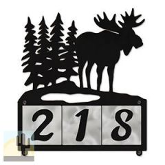609213 - XL Moose in the Woods Design 3-Digit Horizontal 6in Tile Outdoor House Numbers