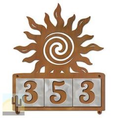 609223 - XL Spiral Sunset Design 3-Digit Horizontal 6in Tile Outdoor House Numbers