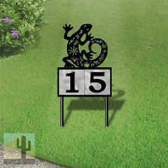 610092 - Petroglyph Lizard Design 2-Digit Horizontal 6-inch Tile Outdoor House Numbers Yard Sign