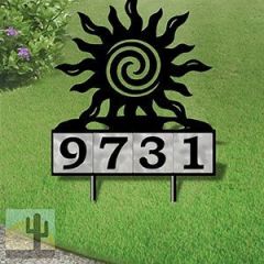 610224 - Spiral Sunset Design 4-Digit Horizontal 6-inch Tile Outdoor House Numbers Yard Sign