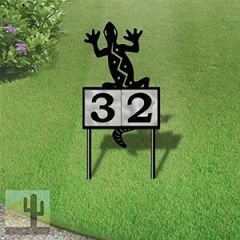 610232 - S-Shaped Southwest Lizard Design 2-Digit Horizontal 6-inch Tile Outdoor House Numbers Yard Sign