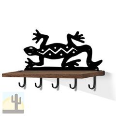 618232B - Santa Fe Lizard Black Large Wall Art with Hooks and 24in Wooden Shelf