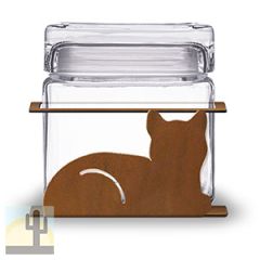 620011R - Meatloaf Cat 1-Quart Glass and Rusted Metal Canister