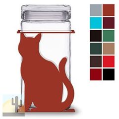 620013 - Sitting Cat 2-Quart Glass and Metal Canister - Choose Color