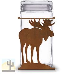 620033R - Moose 2-Quart Glass and Metal Canister in Rust Patina