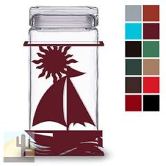 620043 - Sailboat 2-Quart Glass and Metal Canister - Choose Color