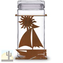 620043R - Sailboat 2-Quart Glass and Metal Canister in Rust Patina
