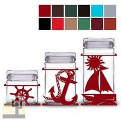 620047 - Nautical 3-Piece Kitchen Canister Set - Choose Color