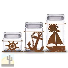 620047R - Nautical 3-Piece Kitchen Canister Set in Rust Patina