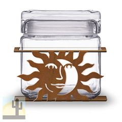 620051R - Sun Face Eclipse 1-Quart Glass and Rusted Metal Canister
