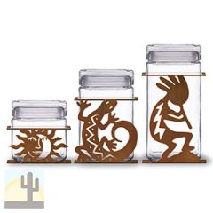 620057R - Southwest 3-Piece Kitchen Canister Set in Rust Patina