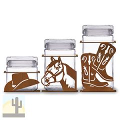 620067R - Western 3-Piece Kitchen Canister Set in Rust Patina