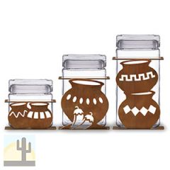 620087R - Southwest Pots 3-Piece Kitchen Canister Set in Rust Patina