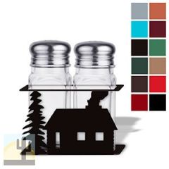 621304 - Cabin and Trees Metal Salt and Pepper Set - Choose Color