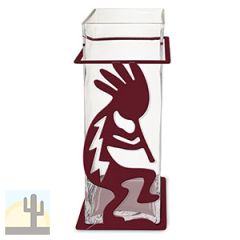 621501 - Kokopelli 12in Tall Metal and Glass Square Vase