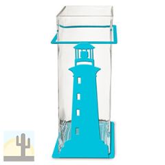 621503 - Lighthouse 12in Tall Metal and Glass Square Vase