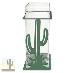 621505 - Cactus 12in Tall Metal and Glass Square Vase