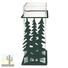 621507 - Trees 12in Tall Metal and Glass Square Vase