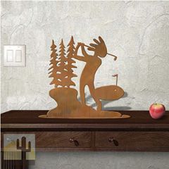 623020r - Tabletop Art - 18in x 19in - Golfer Trees - Rust Patina