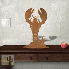 623407r - Tabletop Art - 10in x 18in - Lobster - Rust Patina