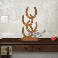 623411r - Tabletop Art - 10in x 18in - Horseshoes - Rust Patina