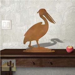 623422r - Tabletop Art - 14in x 18in - Pelican - Rust Patina