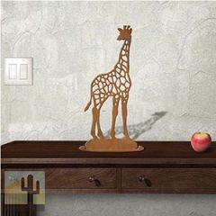 623425r - Tabletop Art - 8in x 18in - Giraffe - Rust Patina