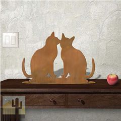 623453r - Tabletop Art - 24in x 17in - Cat Lovers - Rust Patina