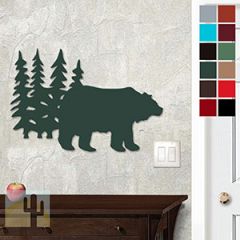 625004 - 18 or 24in Metal Wall Art - Bear And Trees - Choose Color