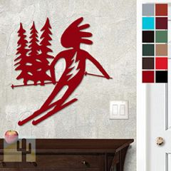 625026 - 18 or 24in Metal Wall Art - Kokopelli Skier - Choose Color