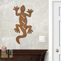 625038r - 18 or 24in Metal Wall Art - Climbing Gecko - Rust Patina