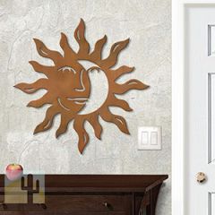 625040r - 18 or 24in Metal Wall Art - Sunface Eclipse - Rust Patina