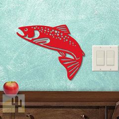 625042S - Trout Left 12-inch Metal Wall Art