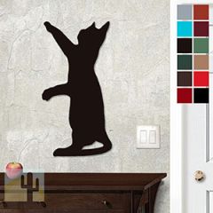 625401 - 18 or 24in Metal Wall Art - Reaching Cat - Choose Color