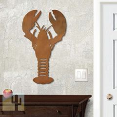 625407r - 18 or 24in Metal Wall Art - Lobster - Rust Patina