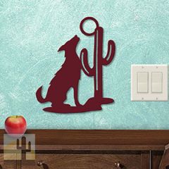 625474S - Coyote Cactus Right 12-inch Metal Wall Art