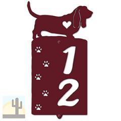 636142 - Basset Hound Cut Outs Two Digit Address Number Plaque