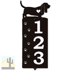 636143 - Basset Hound Cut Outs Three Digit Address Number Plaque