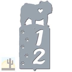 636202 - English Bulldog Cut Outs Two Digit Address Number Plaque