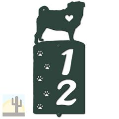 636302 - Pug Cut Outs Two Digit Address Number Plaque