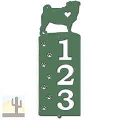 636303 - Pug Cut Outs Three Digit Address Number Plaque
