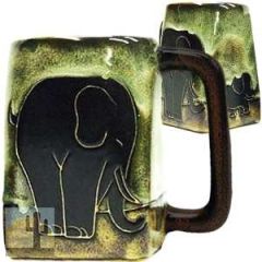 215921 - 511T9 - Mara Stoneware Mug 12oz Square Elephant