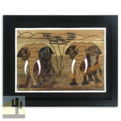 118107-115 - Kenyan Banana Batik Wall Art Elephants