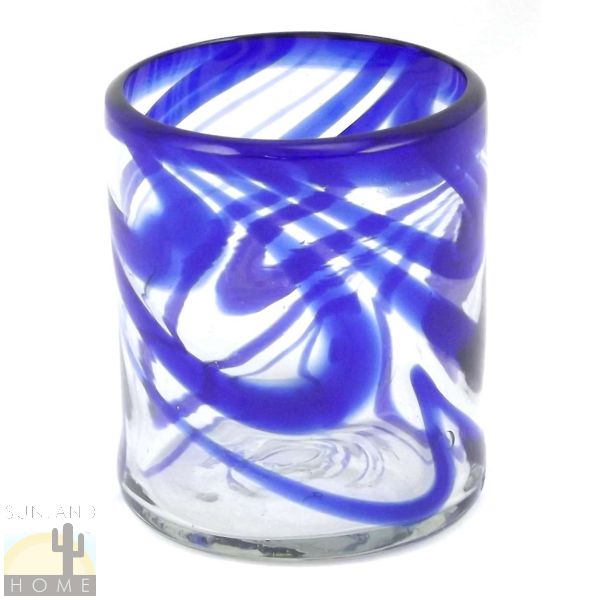 Blown Glass Swirl - Blue Tumbler - 8 oz
