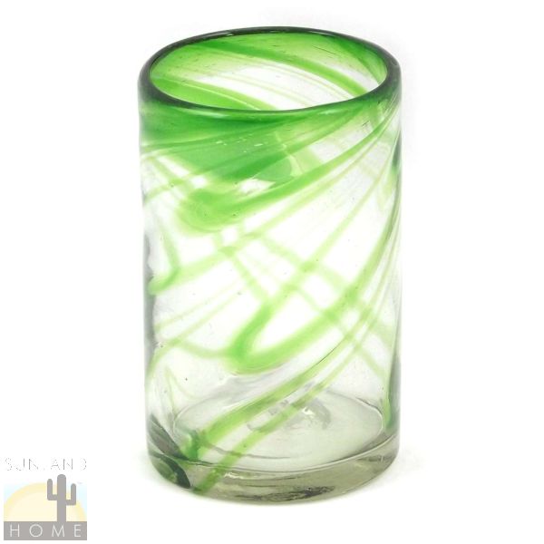 Blown Glass Swirl - Green Tumbler - 16 oz
