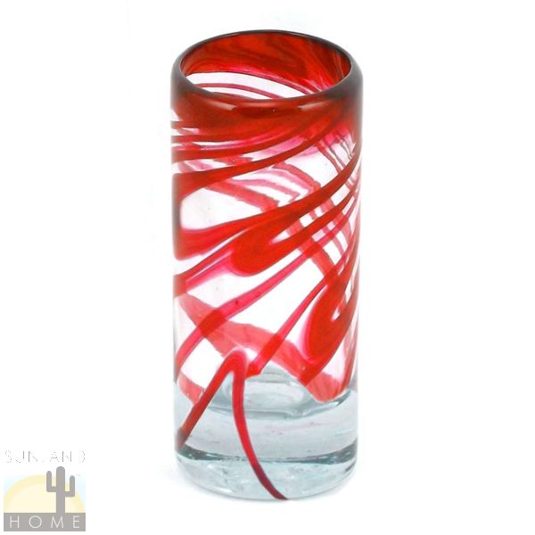Blown Glass Swirl - Red Shot Glass - 2.75 oz