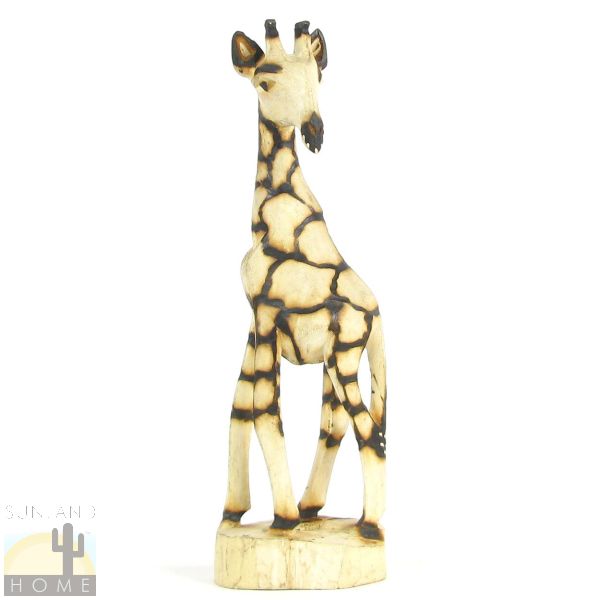 14in African Giraffe Burnt Wood Carving