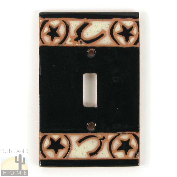 Terra Cotta Single Toggle Switch Plate - Stars and Spurs