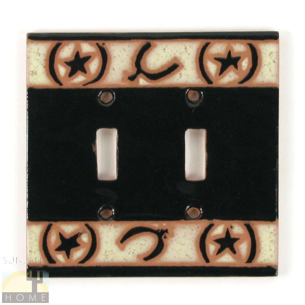 Terra Cotta Double Toggle Switch Plate - Stars and Spurs